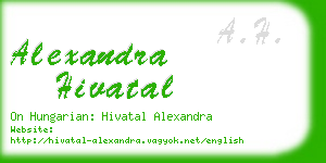 alexandra hivatal business card